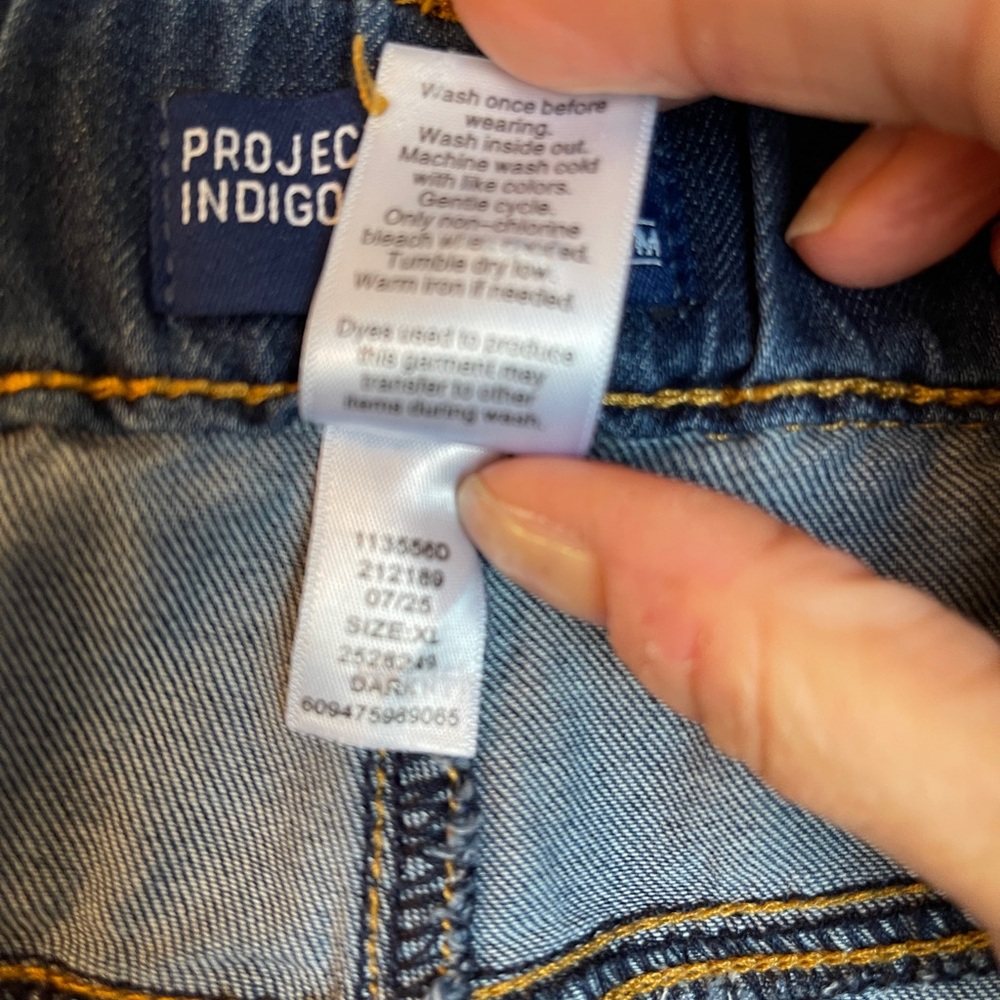 Project Indigo Wide Leg Utility Patch‎ Pocket Denim Jeans XL Dark Wash - Picture 13 of 15